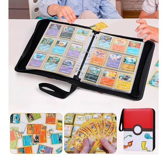 Card Binder with Sleeves 4 Pockets Card Binder Holder Compatible - Picture 5 of 6